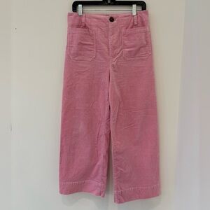 Maeve Colette Cropped Pink Corduroy Wide-Leg Pants